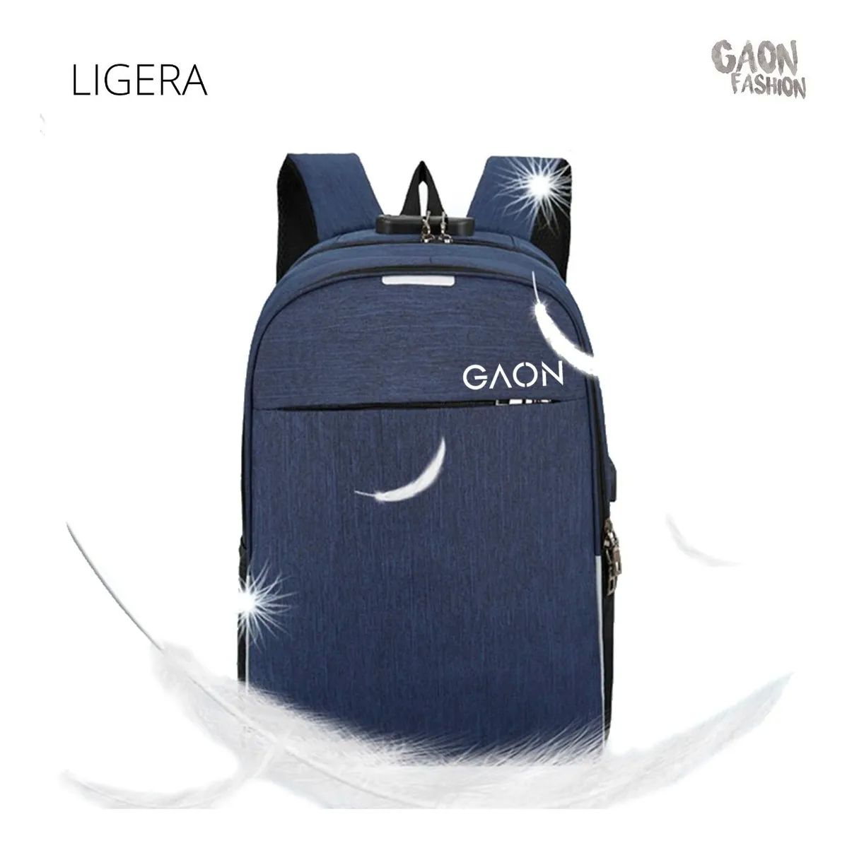 Mochila Escolar Laptop Casual Back Pack Usb Hombre Y Mujer Azul