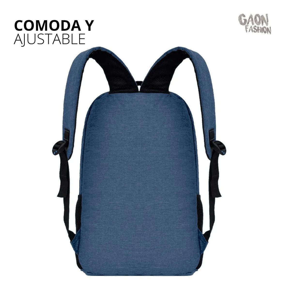 Mochila Escolar Laptop Casual Back Pack Usb Hombre Y Mujer Azul