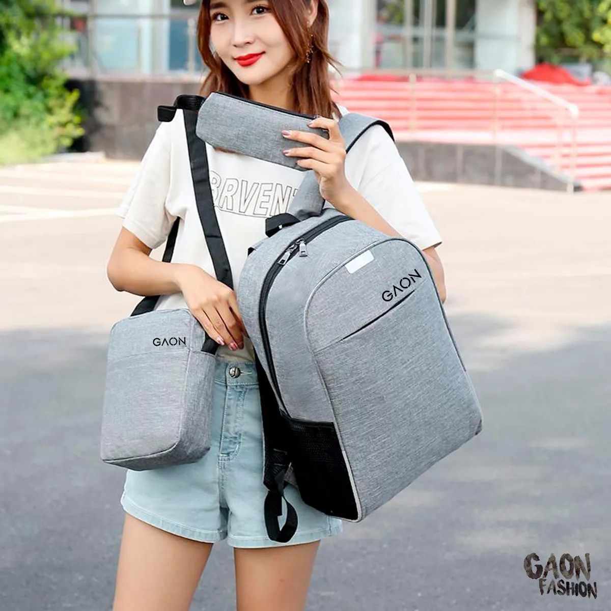 Mochila Escolar Laptop Casual Back Pack Usb Hombre Y Mujer Gris
