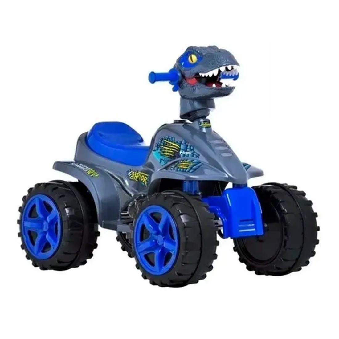 Moto Electrica Prinsel Mini Quad Dinosaurio Raptor Blue 12V.