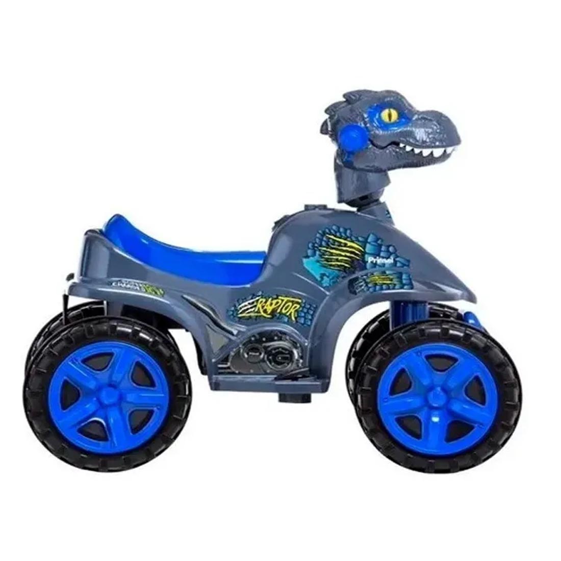 Moto Electrica Prinsel Mini Quad Dinosaurio Raptor Blue 12V.