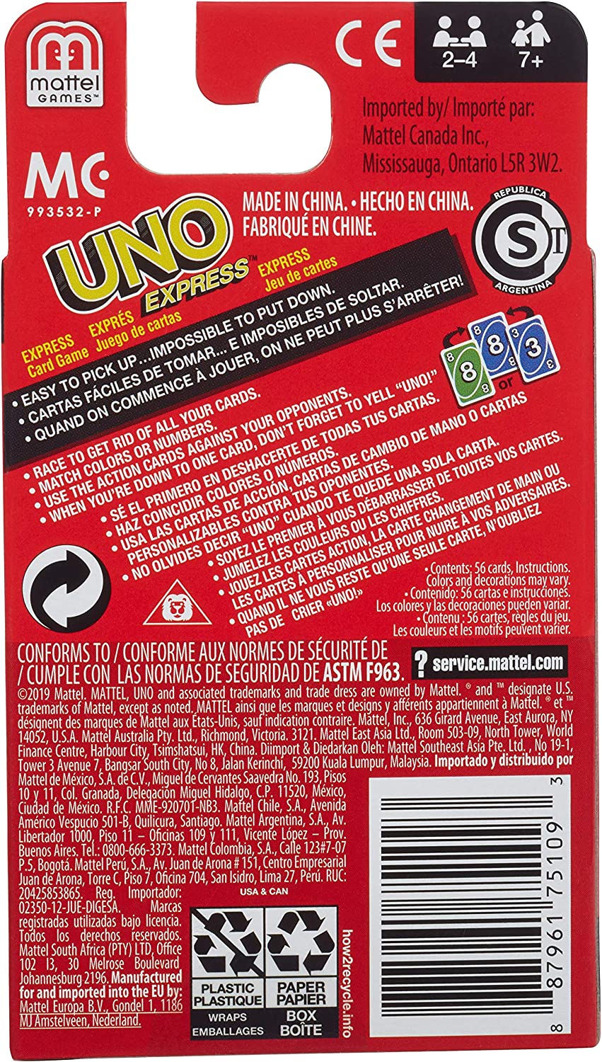 Uno Express, Juego De Mesa Familiar