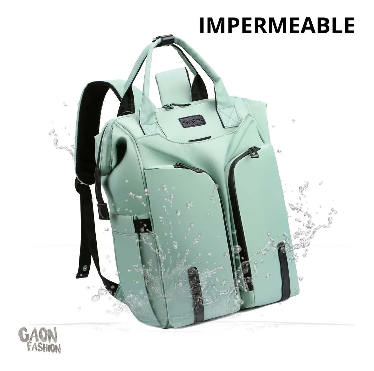 Mochila Bolsa Impermeable Para Mujer Casual Backpack Juvenil Esmeralda