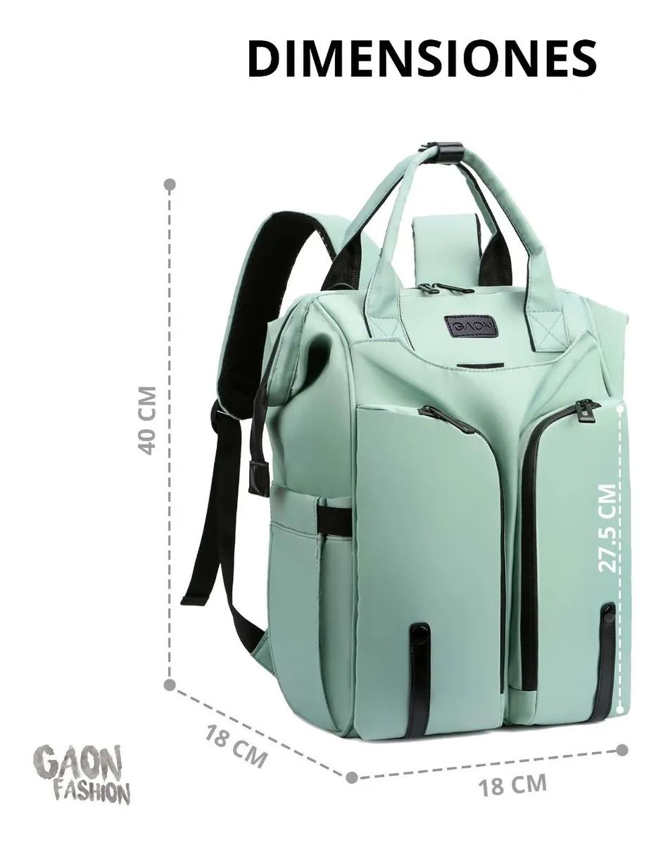 Mochila Bolsa Impermeable Para Mujer Casual Backpack Juvenil Esmeralda