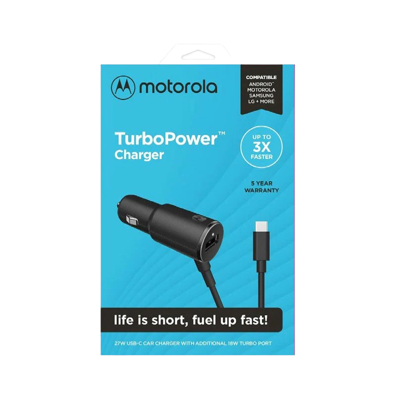 Cargador de Auto TurboPower 36 Duo USB-C Motorola Original