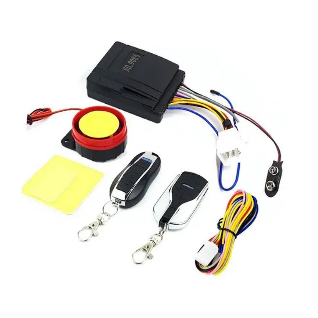 Sistema de alarma para motocicleta, 12 V, kit de seguridad antirrobo,  universal para bicicleta, alarma de seguridad antirrobo, con doble control