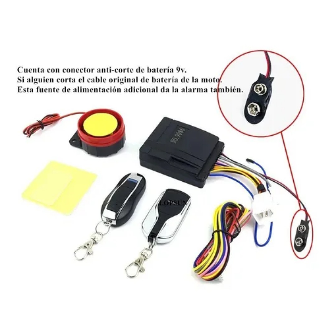 Alarma Antirrobo P/moto Encendido A Distancia Control Remoto