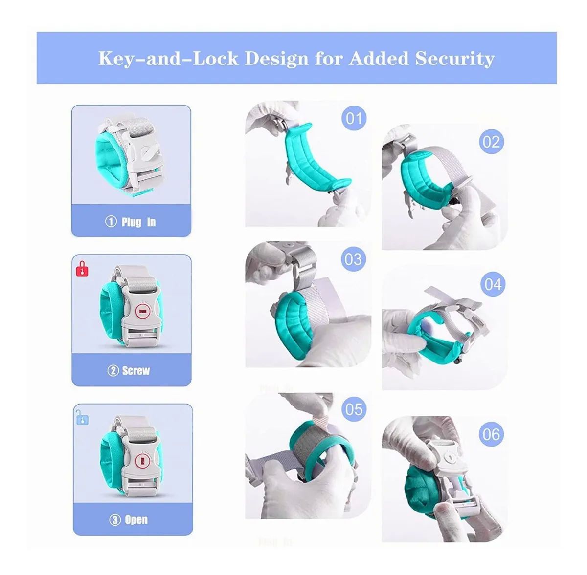 Muñequera De Seguridad Con Arnés Infantil