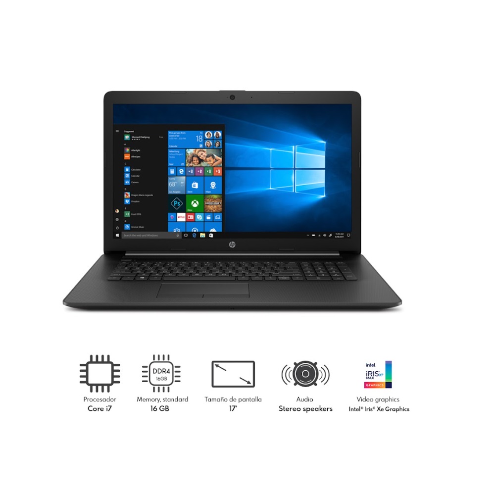 Laptop Hp 17-by4097nr Core i7-1165G7 Optane 16gb 256gb SSD 17.3 Reacondicionada + Combo Silla Gamer