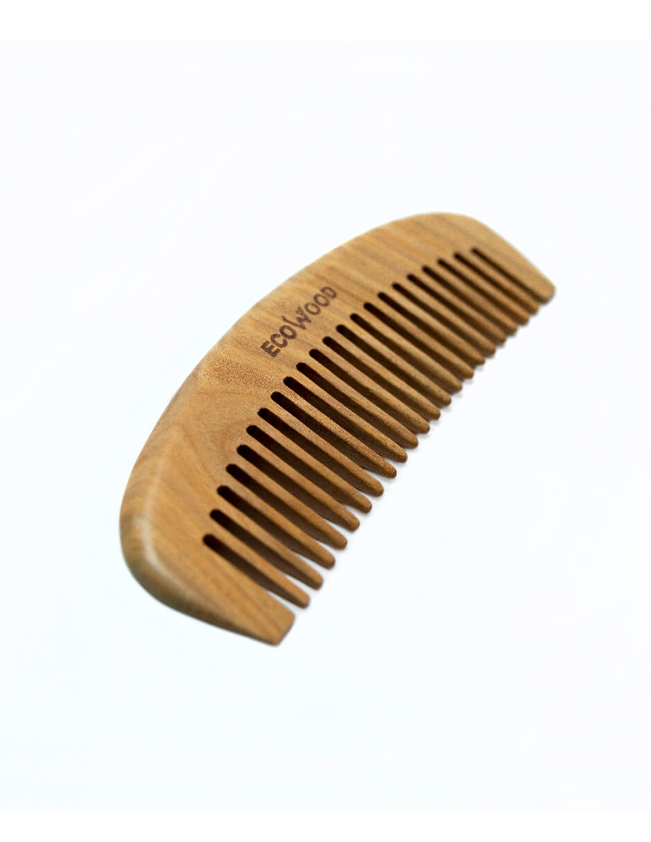 Peine para Cabello Ecowood de Madera de Sándalo Verde con Dientes Anchos