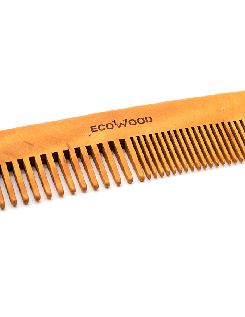 Peine Ecowood de Madera de Pera con Dientes Anchos y Delgados (Pear Wood)