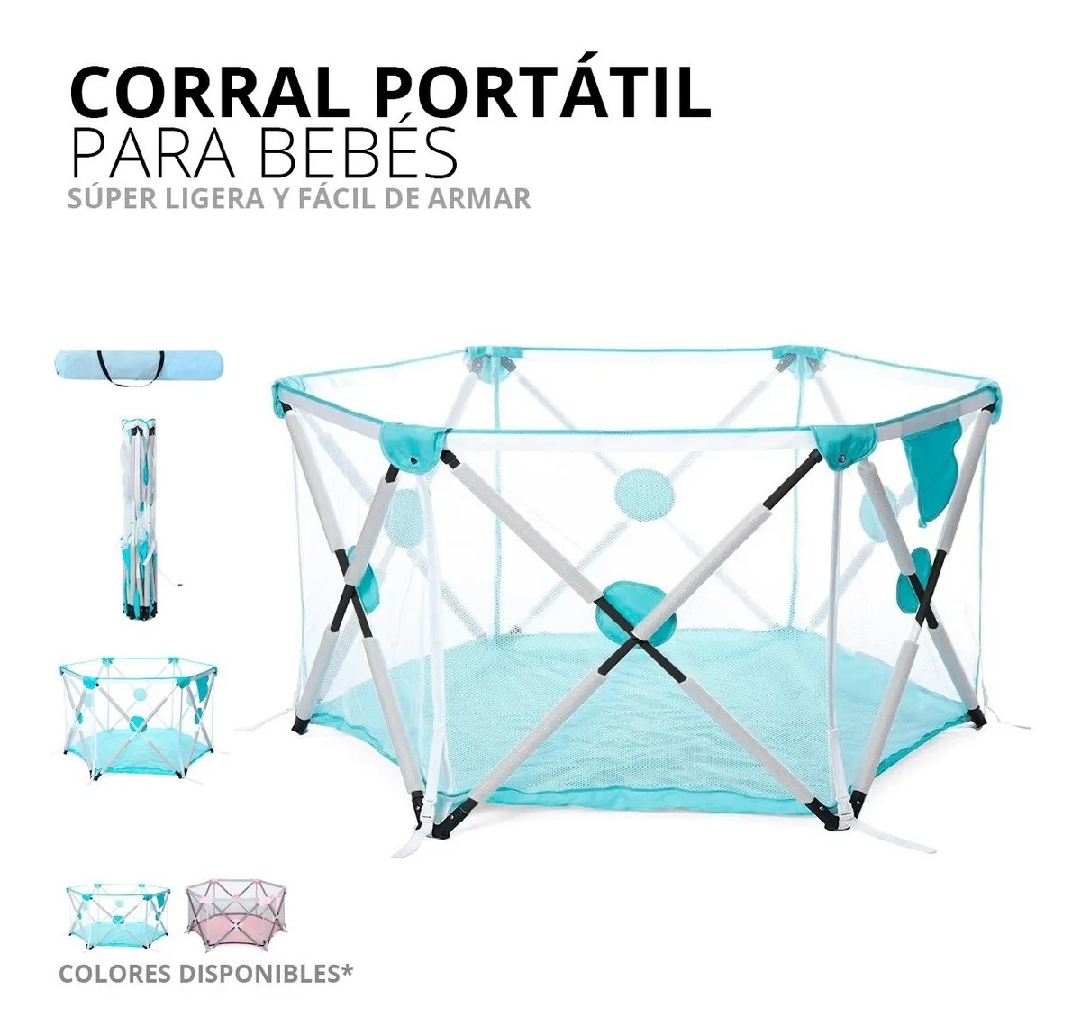 Corralito Para Bebe Plegable Corral Gimnasio De Juegos Gaon Azul