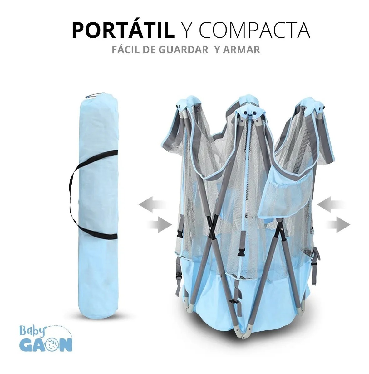 Corralito Para Bebe Plegable Corral Gimnasio De Juegos Gaon Azul