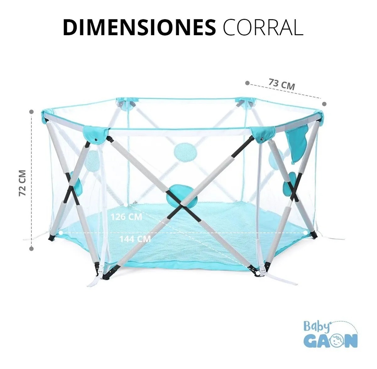 Corralito Para Bebe Plegable Corral Gimnasio De Juegos Gaon Azul