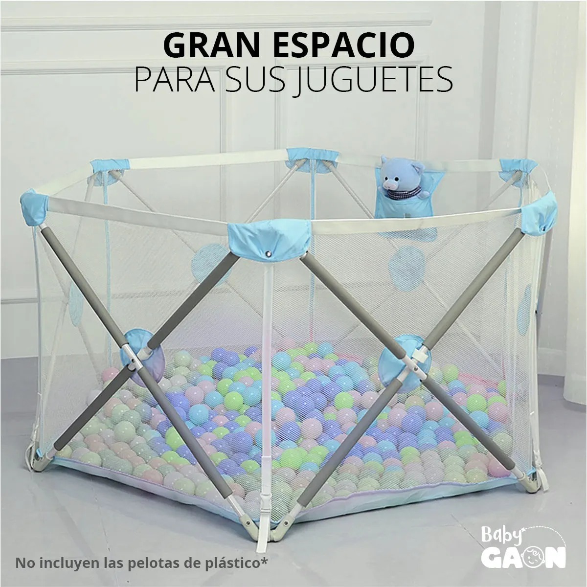 Corralito Para Bebe Plegable Corral Gimnasio De Juegos Gaon Azul