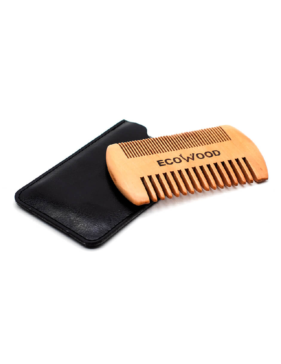 Peine de Barba y Bigote para Hombre Ecowood de Bambú con Funda de Vinil Incluida