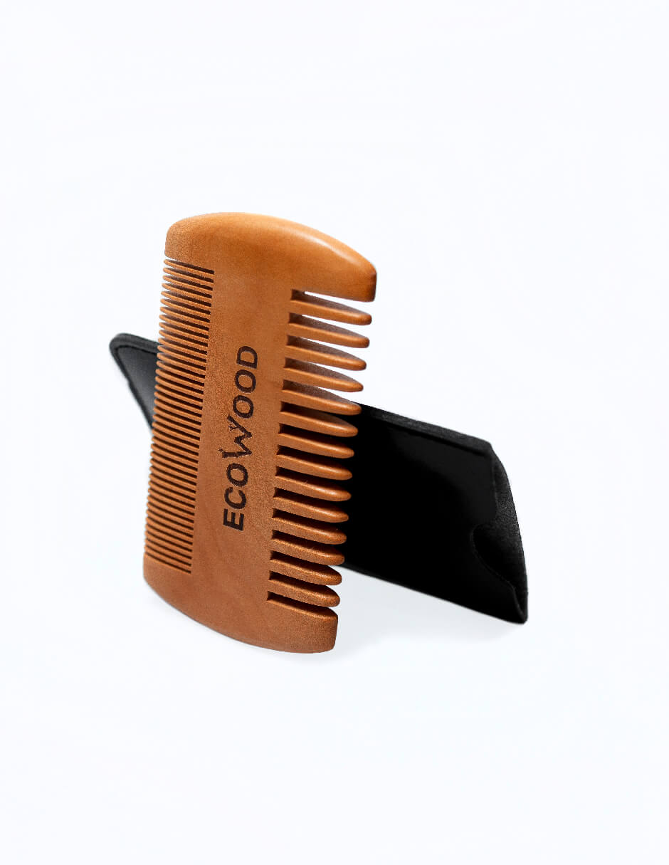 Peine de Barba y Bigote para Hombre Ecowood de Bambú con Funda de Vinil Incluida