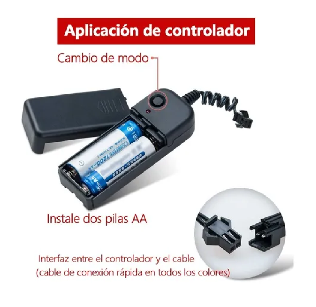 Wire Hilo 3m Luminoso Luz Neon Led Tira Neon Azul Hielo