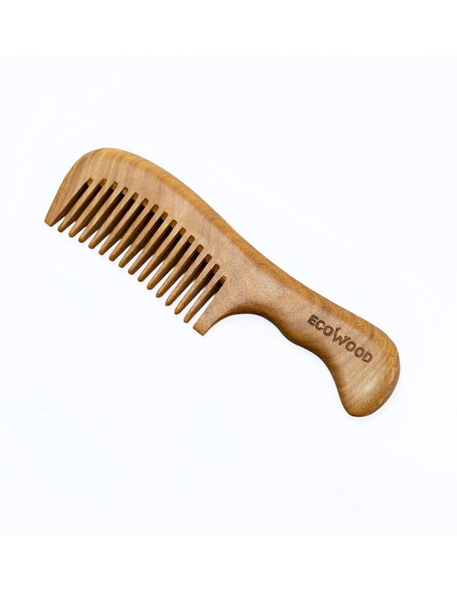 Peine para Cabello Ecowood de Madera de Sándalo Verde