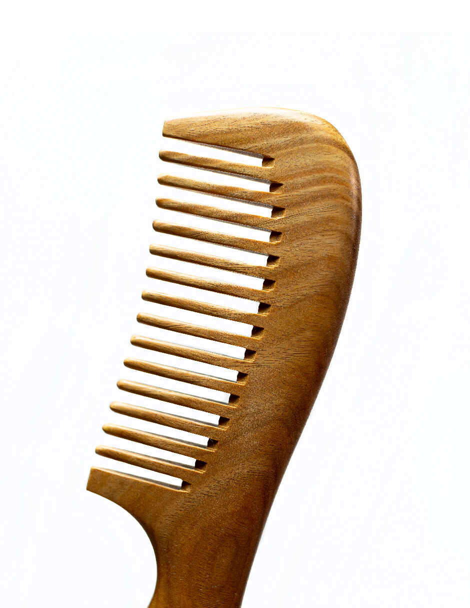 Peine para Cabello Ecowood de Madera de Sándalo Verde