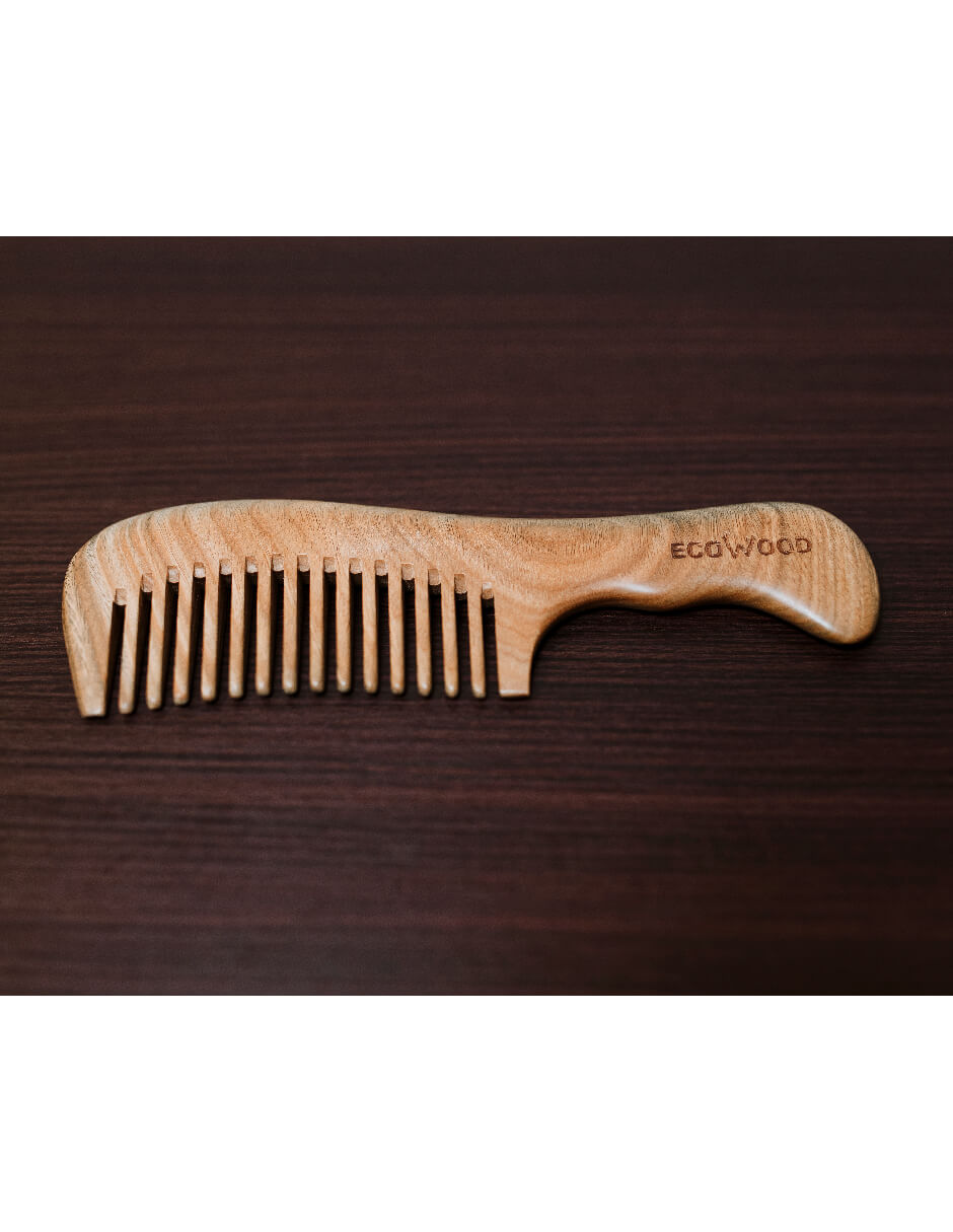 Peine para Cabello Ecowood de Madera de Sándalo Verde