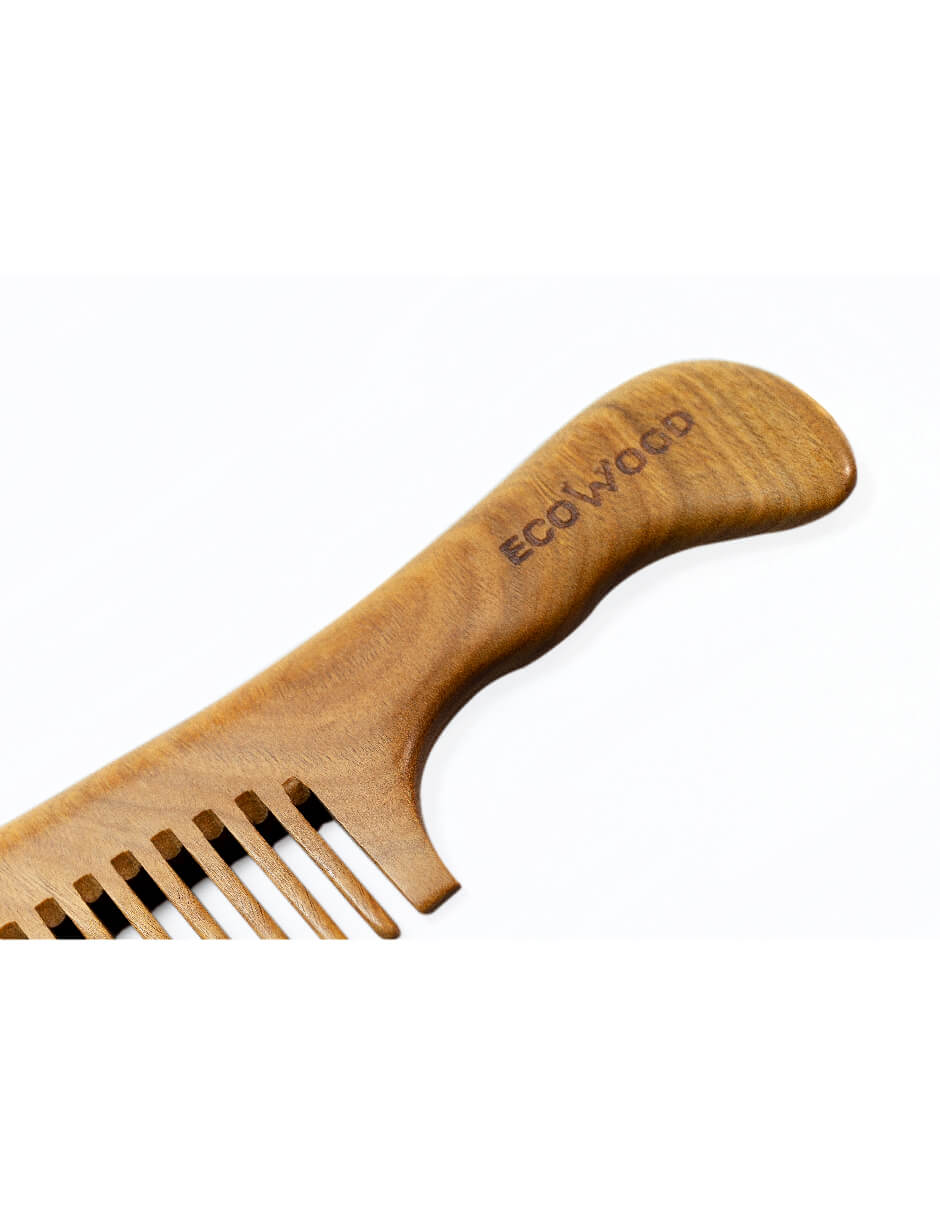Peine para Cabello Ecowood de Madera de Sándalo Verde