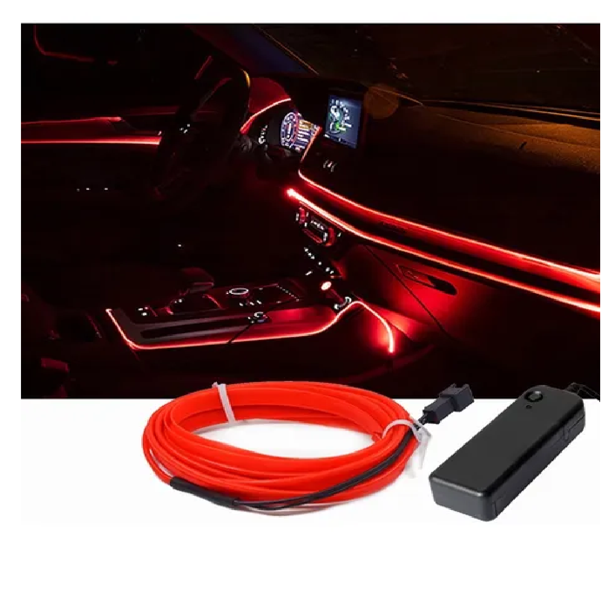 Wire Hilo 3m Luminoso Luz Neon Led Tira Neon Rojo