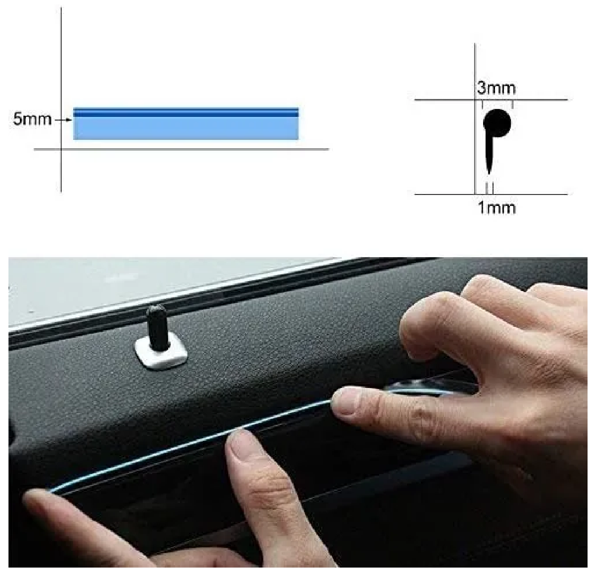 Wire Hilo 3m Luminoso Luz Neon Led Tira Neon Rojo