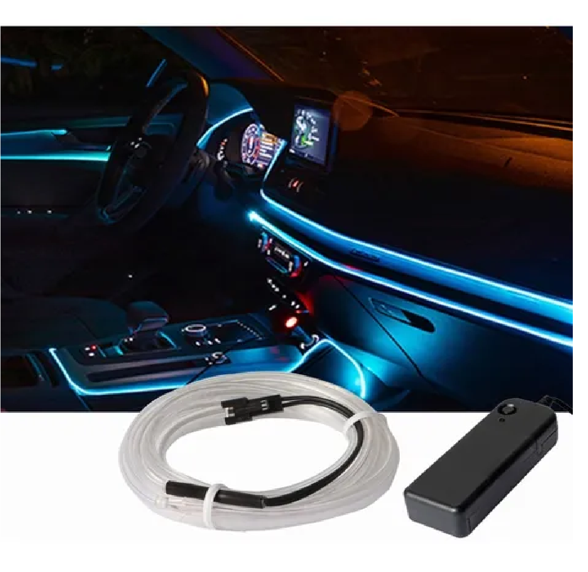 Wire Hilo 3m Luminoso Luz Neon Led Tira Neon Azul Hielo