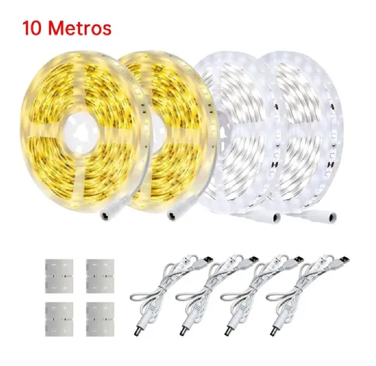 Tira Usb  Led De Luz Blanca Fría Cálida Decoración 2x5m