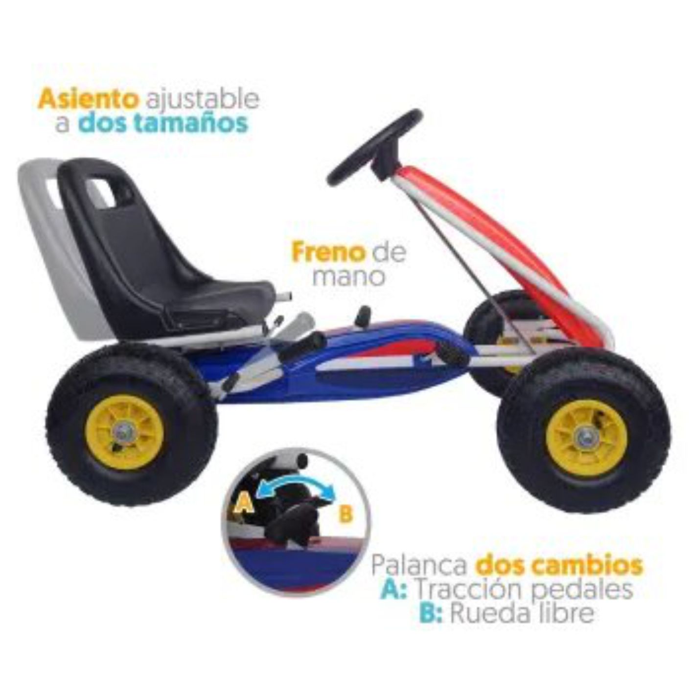 Go Kart Pedales Flying Wheel Montable Llantas De Caucho