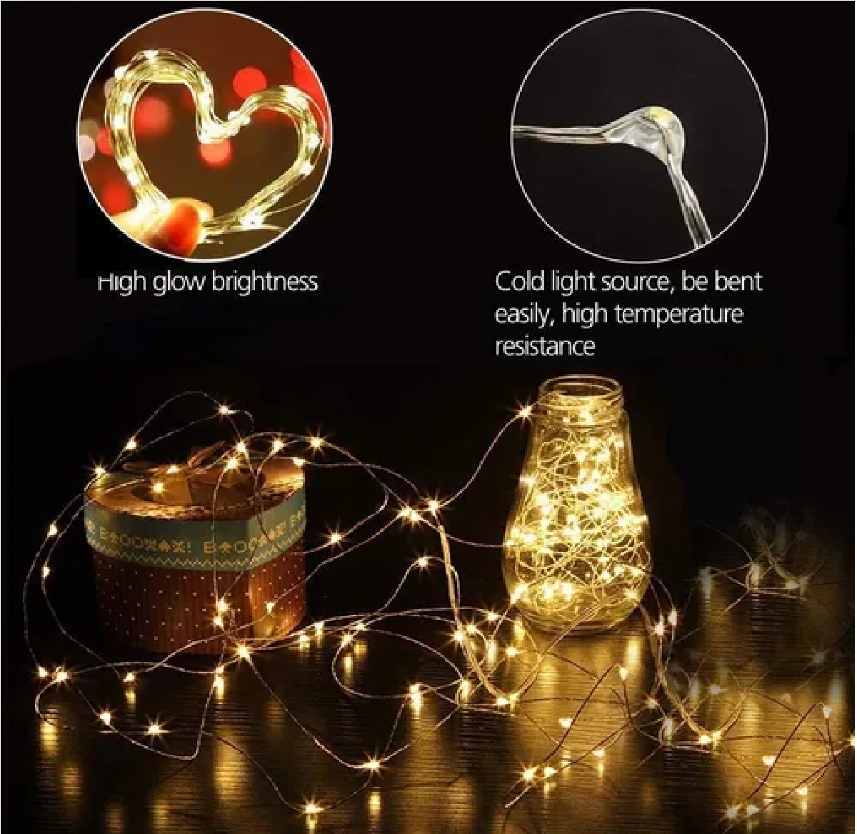 Set Luces Led Para Botellas De Vino A Pilas