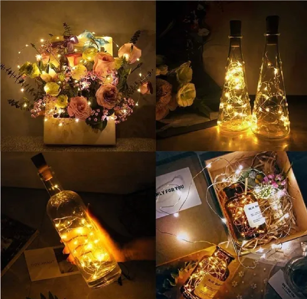 Set Luces Led Para Botellas De Vino A Pilas