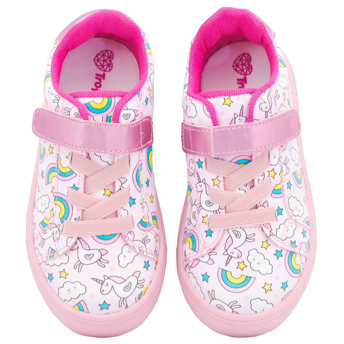 Tenis Moda Choclo Tropicana Unicornio Velcro Rosa 12-21