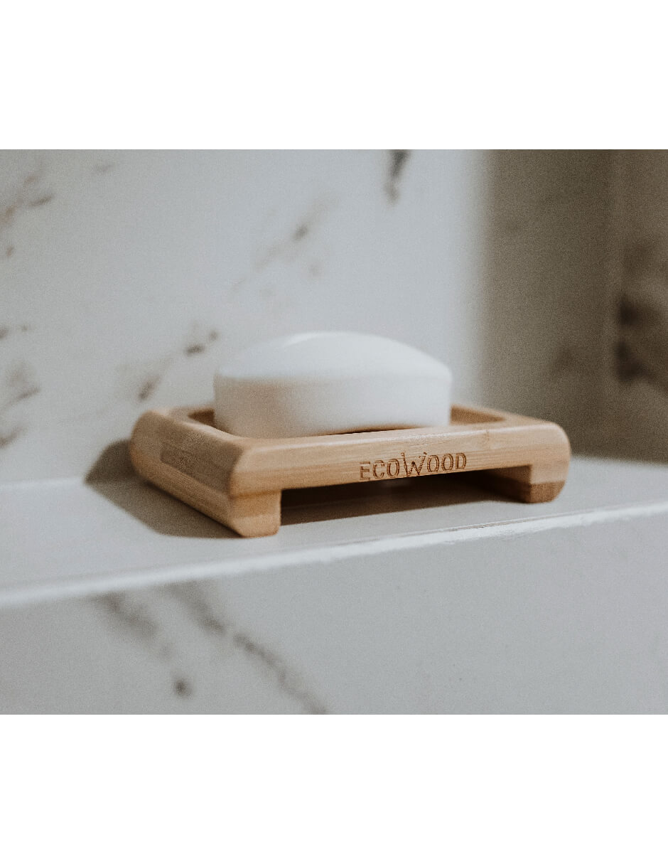 Set de 2 Jaboneras Planas Ecowood de Madera de Bambú para Casa, Baño, Tocador o Cocina