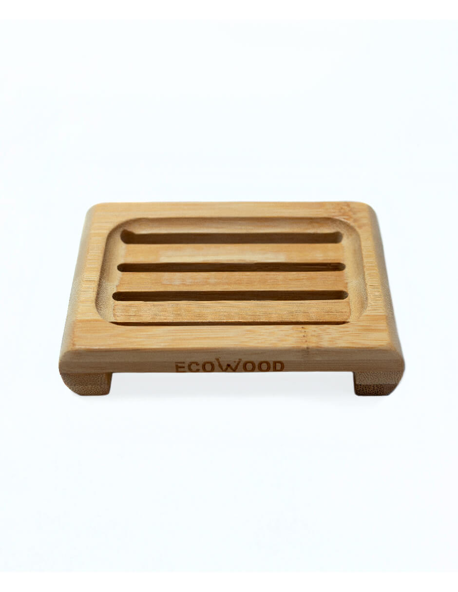 Set de 2 Jaboneras Planas Ecowood de Madera de Bambú para Casa, Baño, Tocador o Cocina
