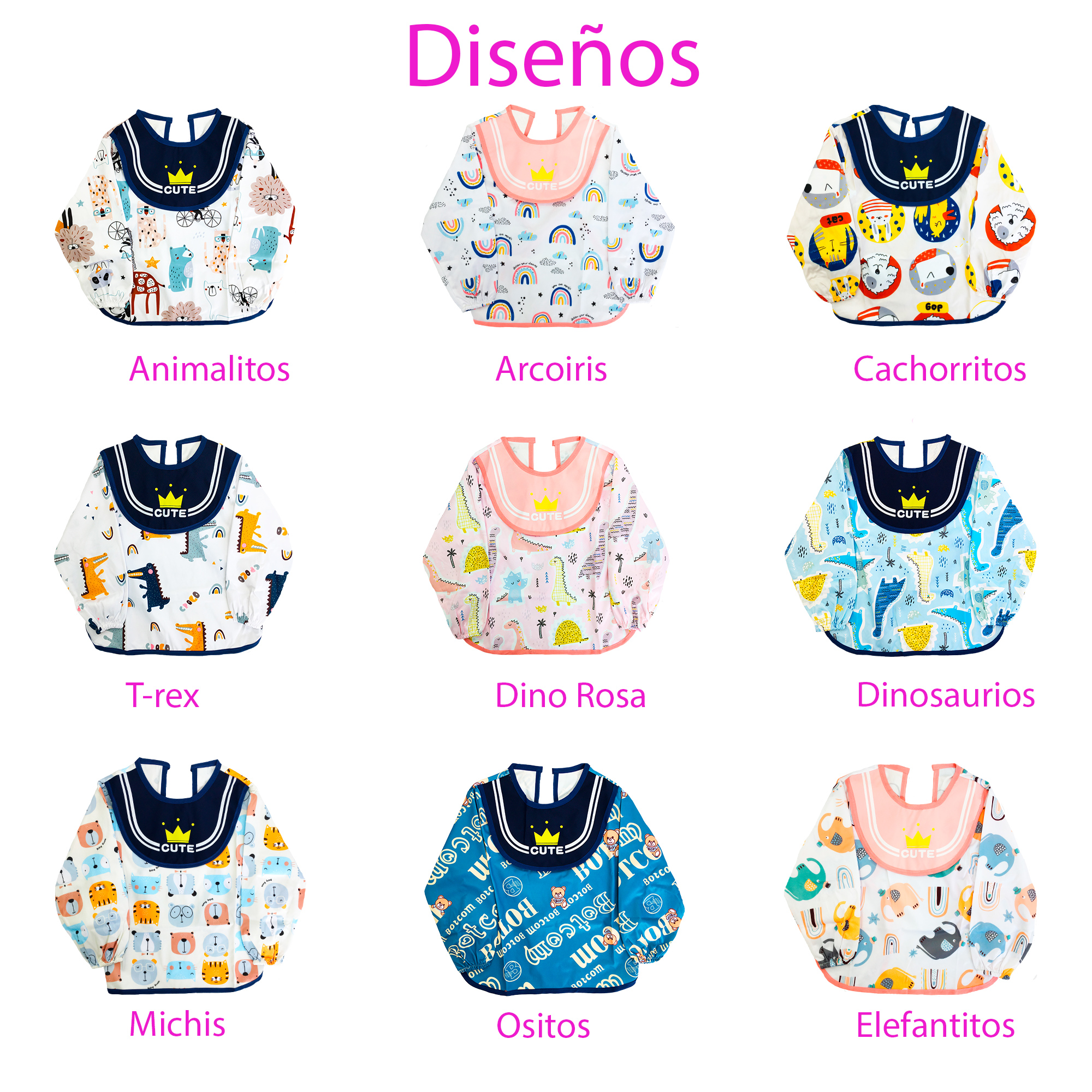Baberos Impermeable De Manga Larga Para Niños Algodón EcobabyOriginal