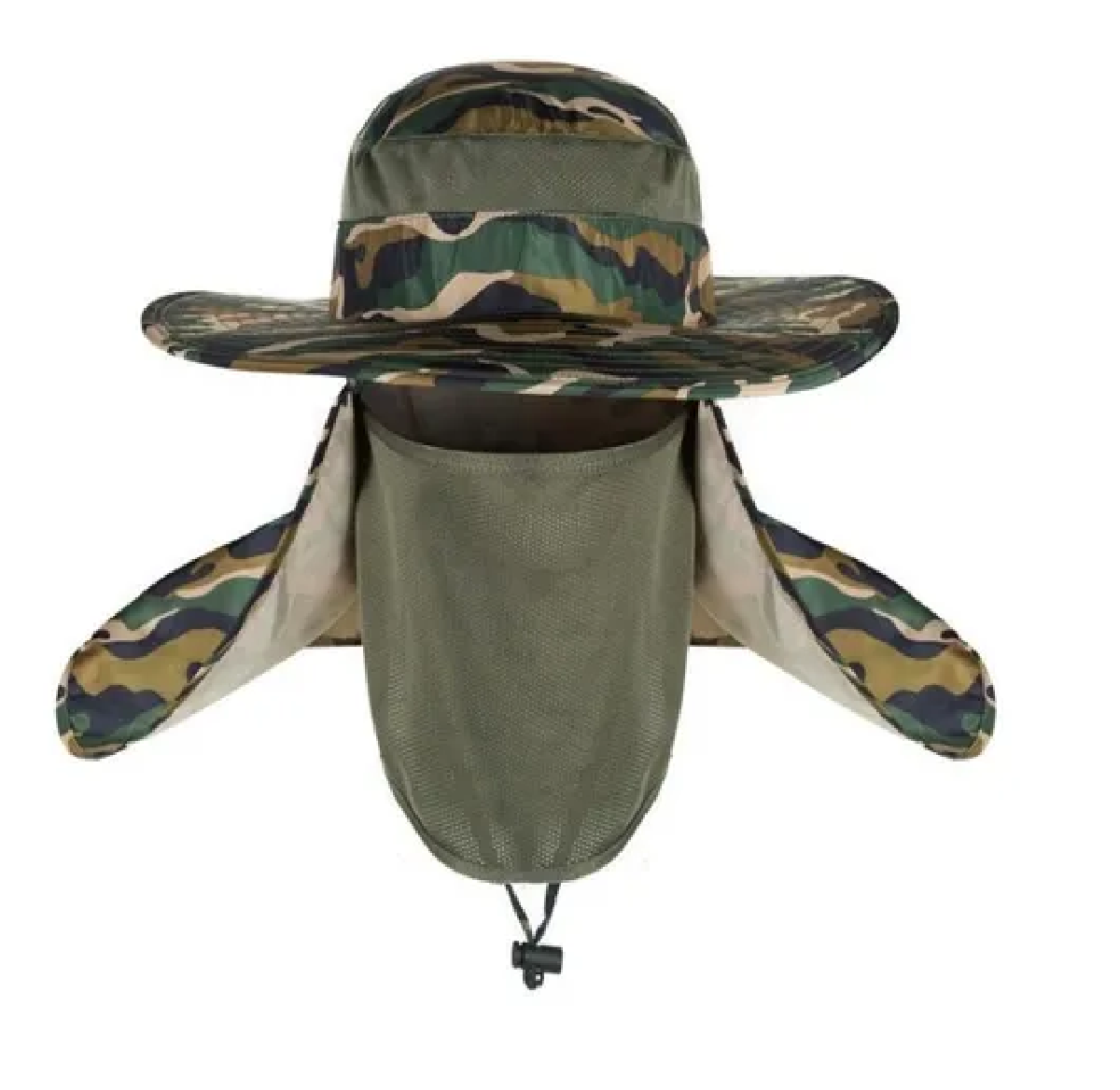 Sombrero Para El Sol Con Proteccion Para Cuello Y Cara Verde Militar