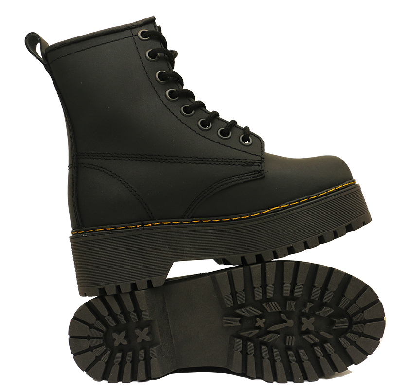 Botas Jadon Piel Plataforma Negras Aesthetic Cuero Hombre Mujer