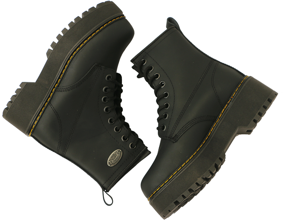 Botas Jadon Piel Plataforma Negras Aesthetic Cuero Hombre Mujer Doble Suela Altas