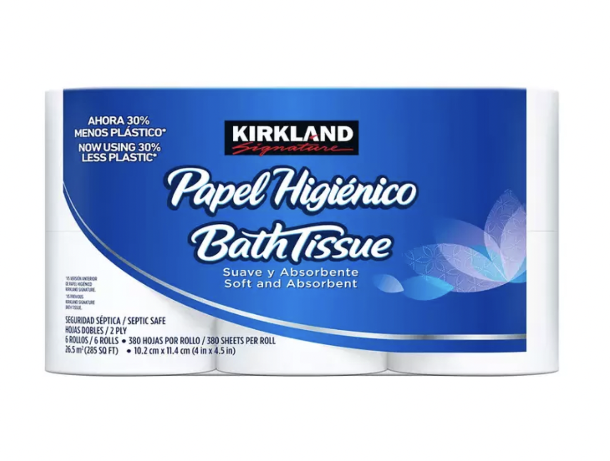 Papel Higiénico Kirkland Signature 30 rollos de 380 hojas dobles