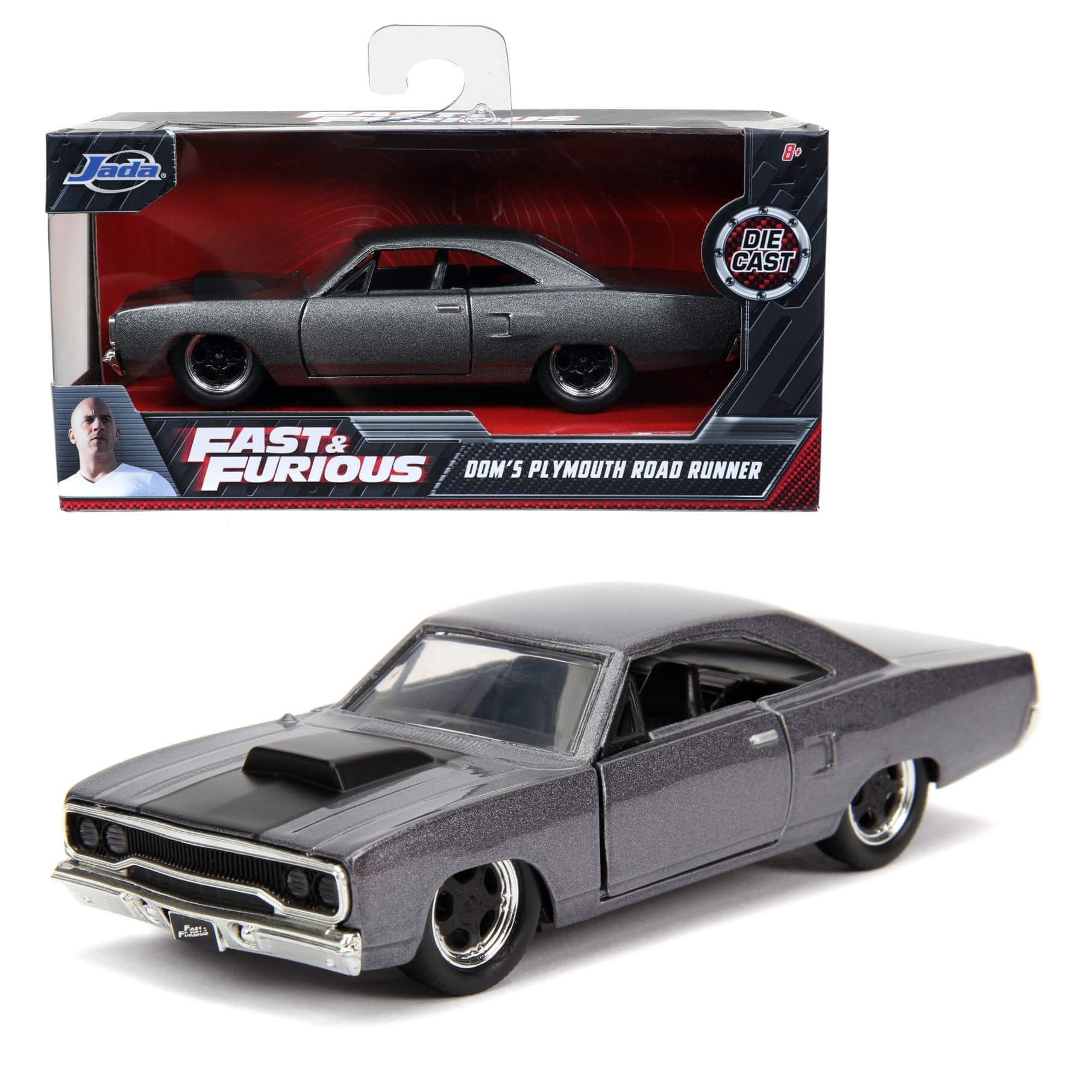 Dom 1970 Plymouth Road Runner Plata Rápido Y Furioso JADA TOYS ESCALA 1:32