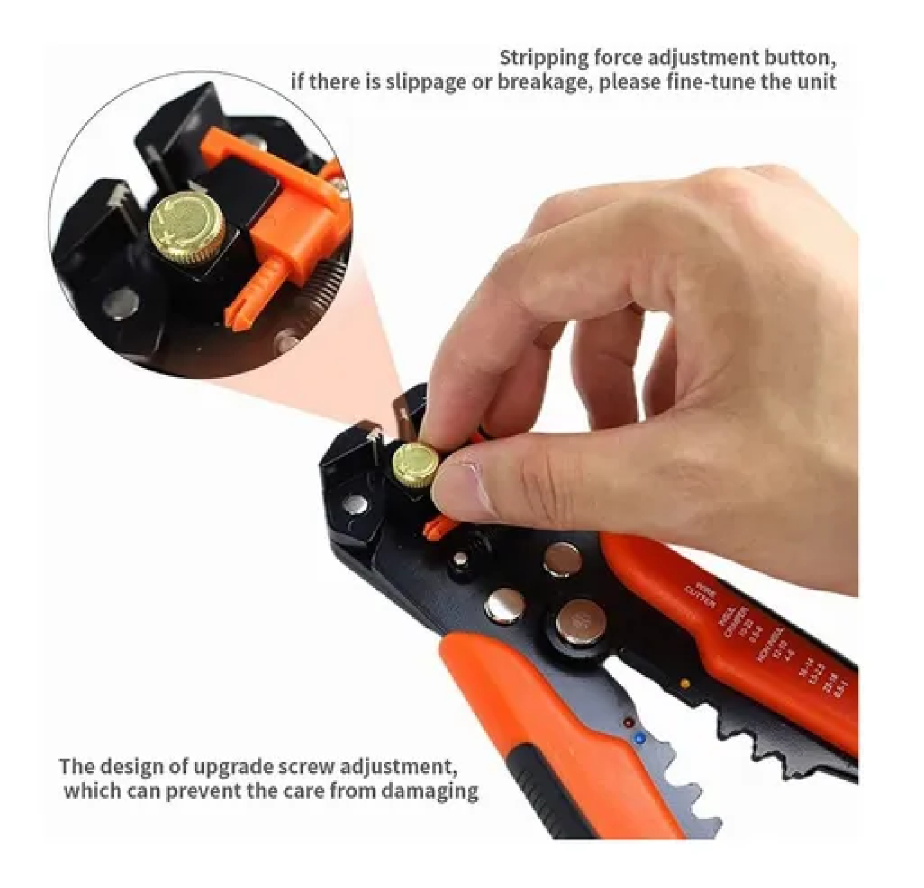 Alicates Pelacables Multifunción De 8 Pulgadas Naranja