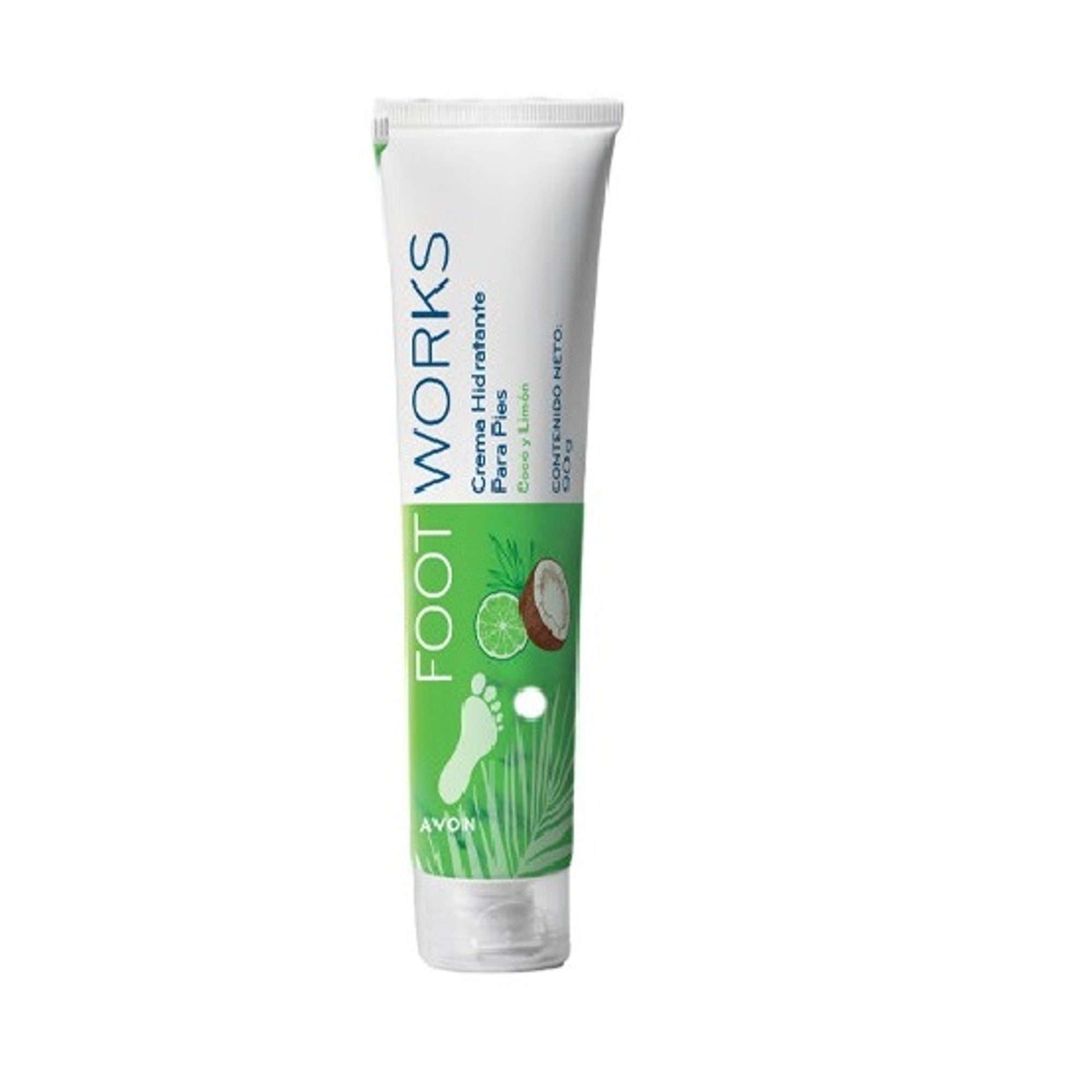 Crema Hidratante Para Pies Con Coco Y Limon Foot Works Avon