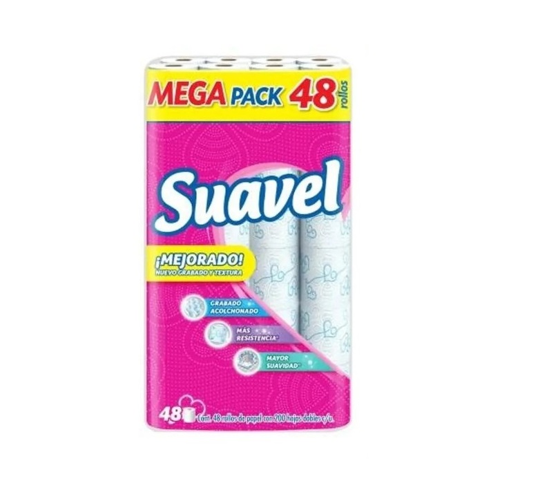 Papel Higiénico Mega Pack Suavel 48 Rollos