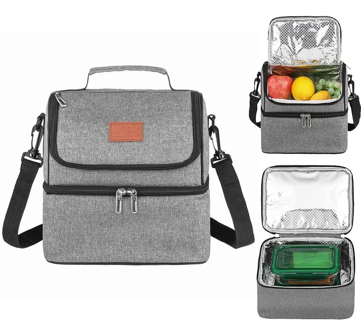 Lonchera Térmica Aislamiento Frío Y Calor Gris