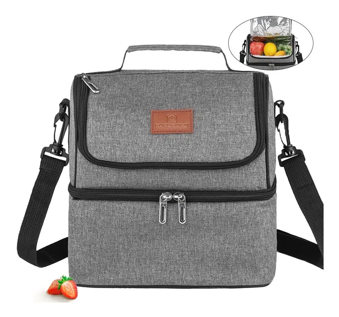 Lonchera Térmica Aislamiento Frío Y Calor Gris