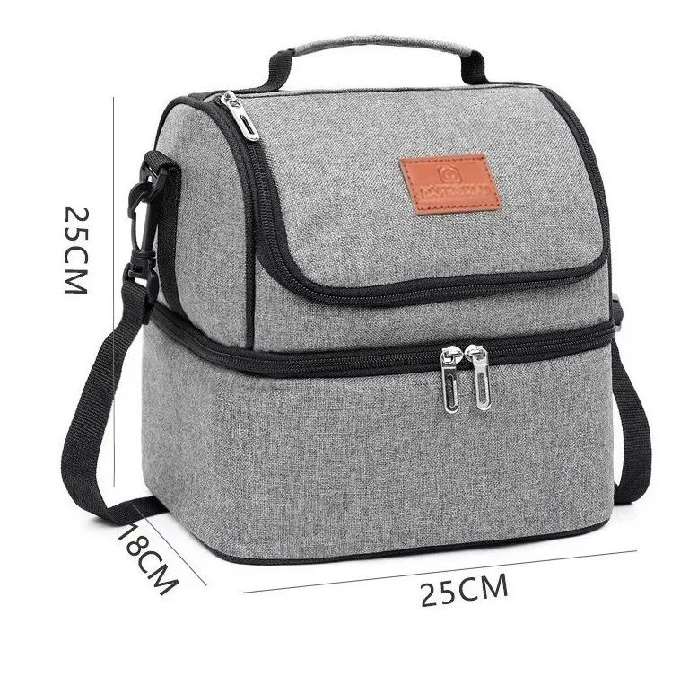 Lonchera Térmica Aislamiento Frío Y Calor Gris