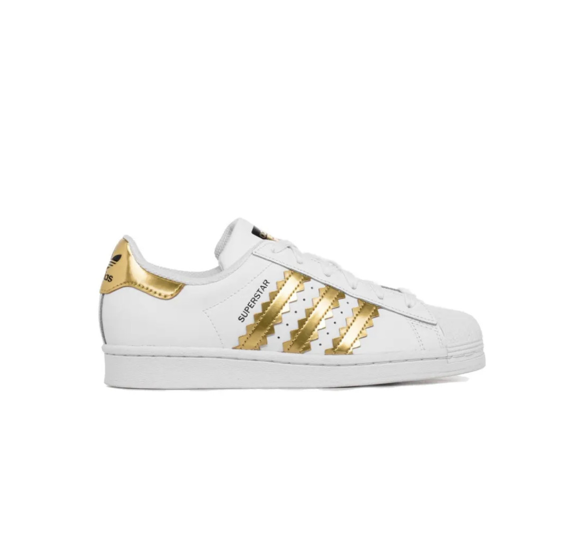 TENIS ADIDAS SUPERSTAR FOUNDATION BLANCO CON DORADO (H03915)