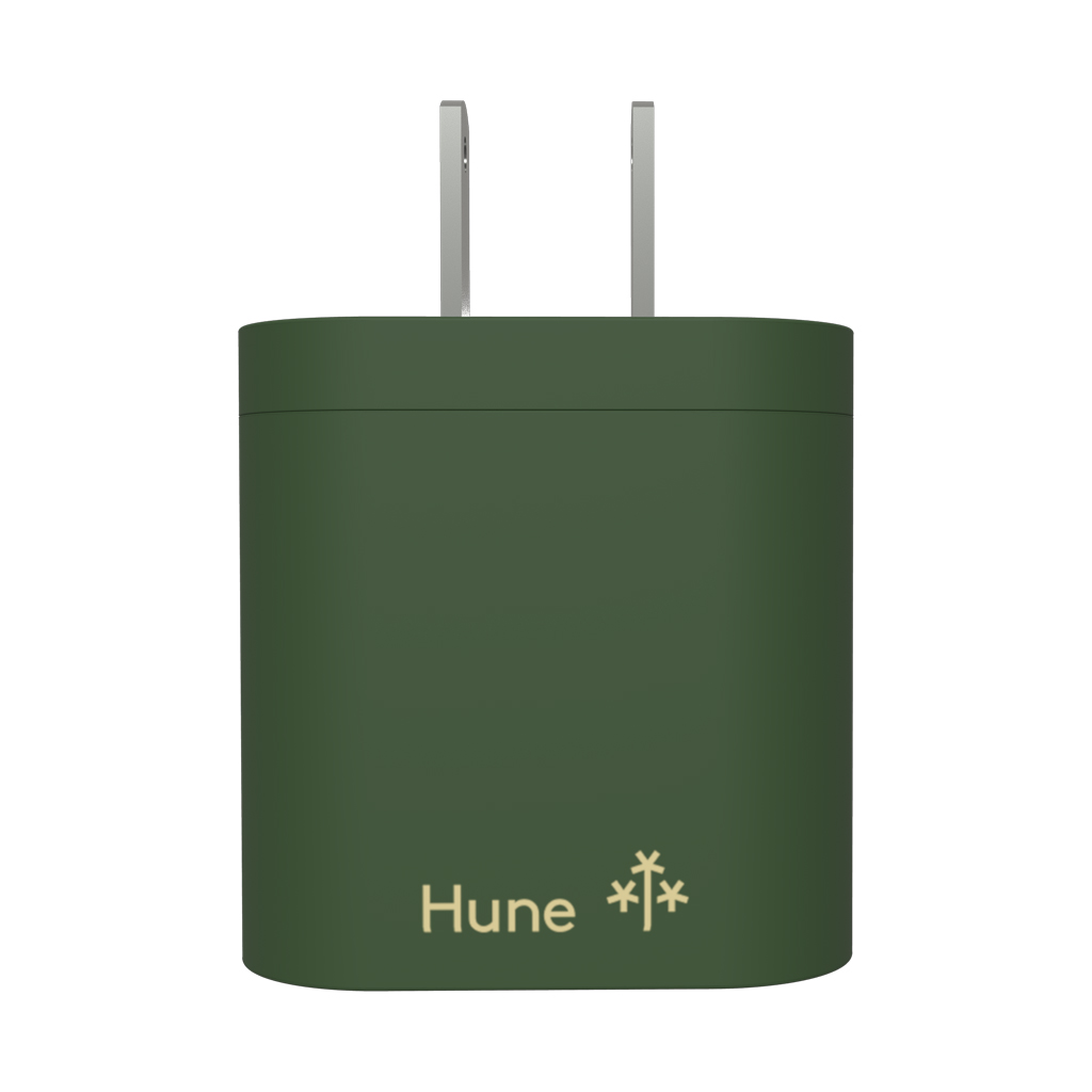 Cargador De Pared Hune Sustentable Usb + Tipo C Carga Rápida.